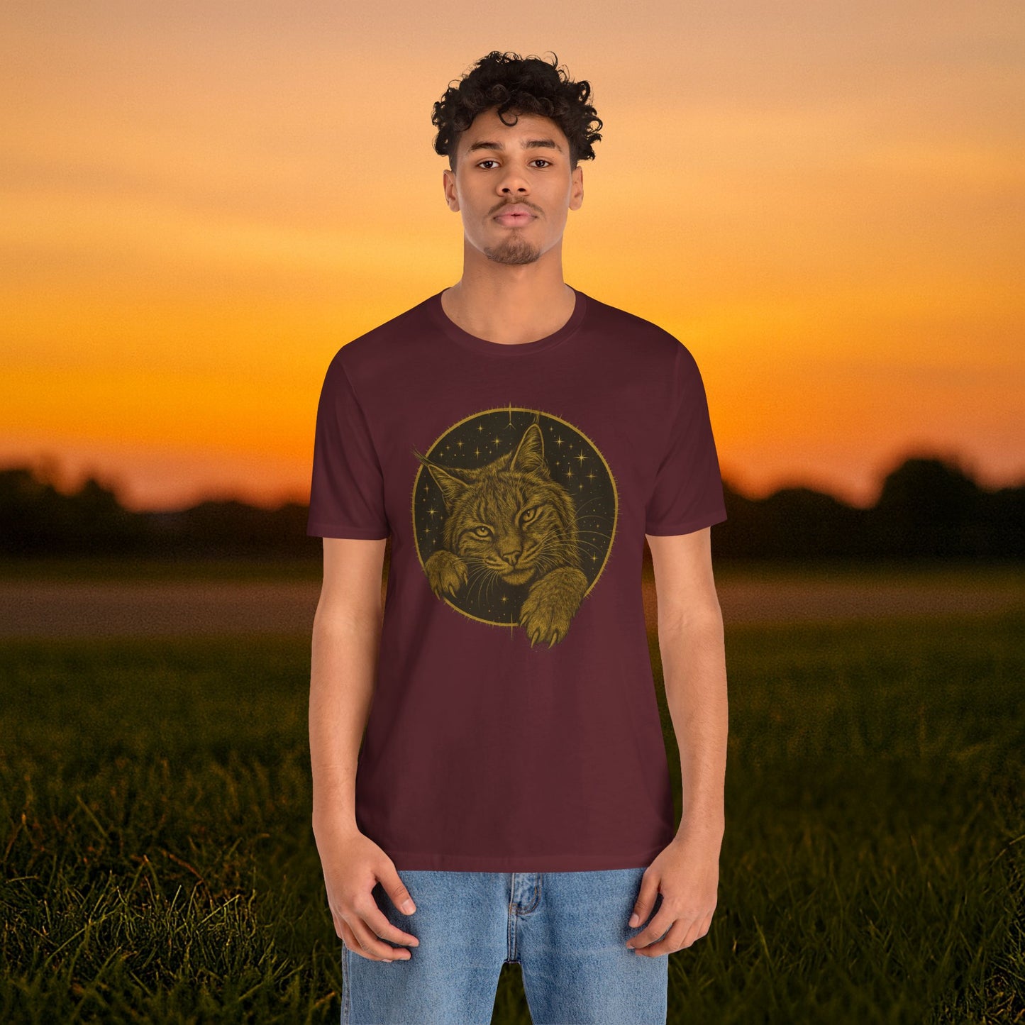 "Frisky Celestial Bobcat" Tee (Punchy Gold Edition)