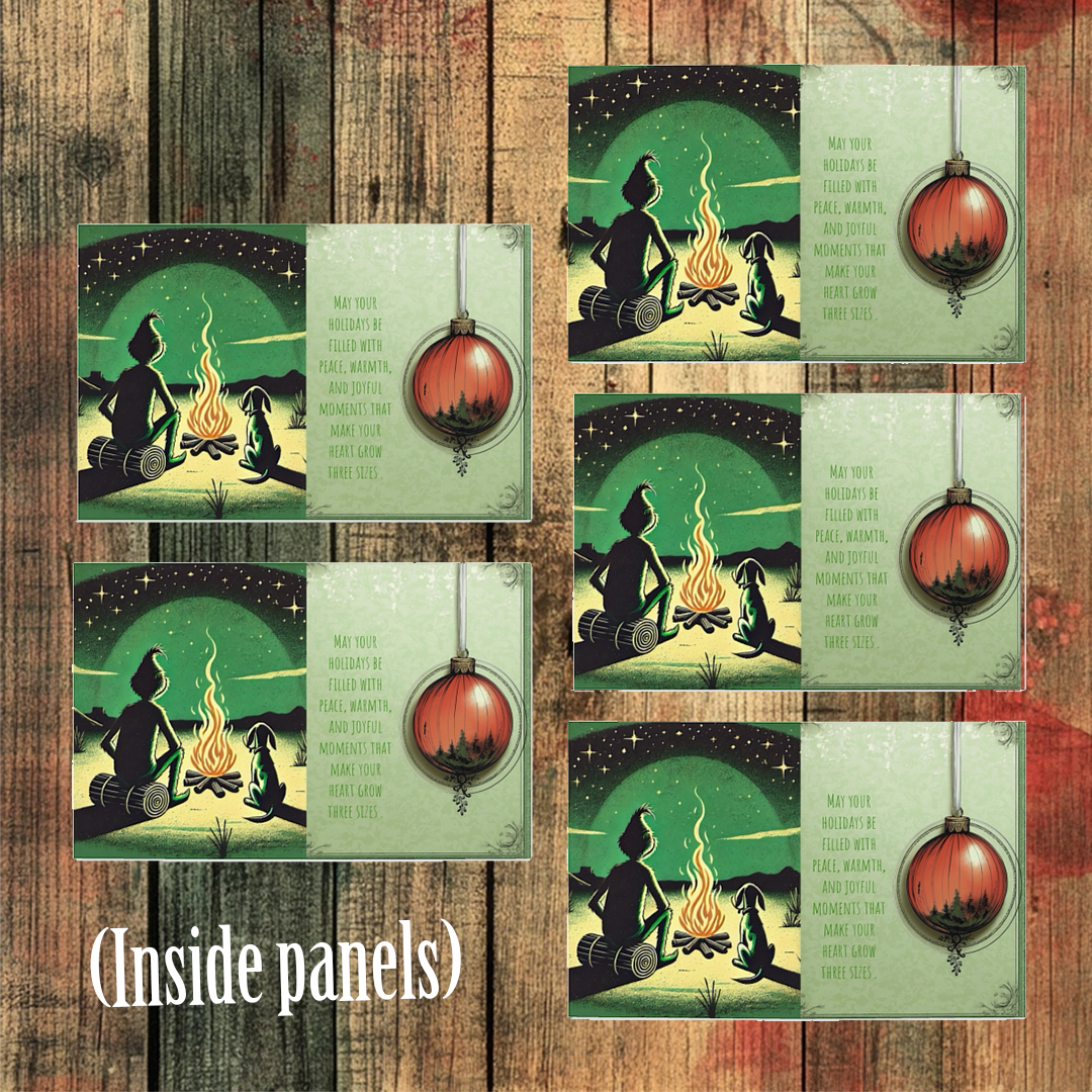 Grinchy Texas Christmas Cards, Multi-Design (5-Pack)