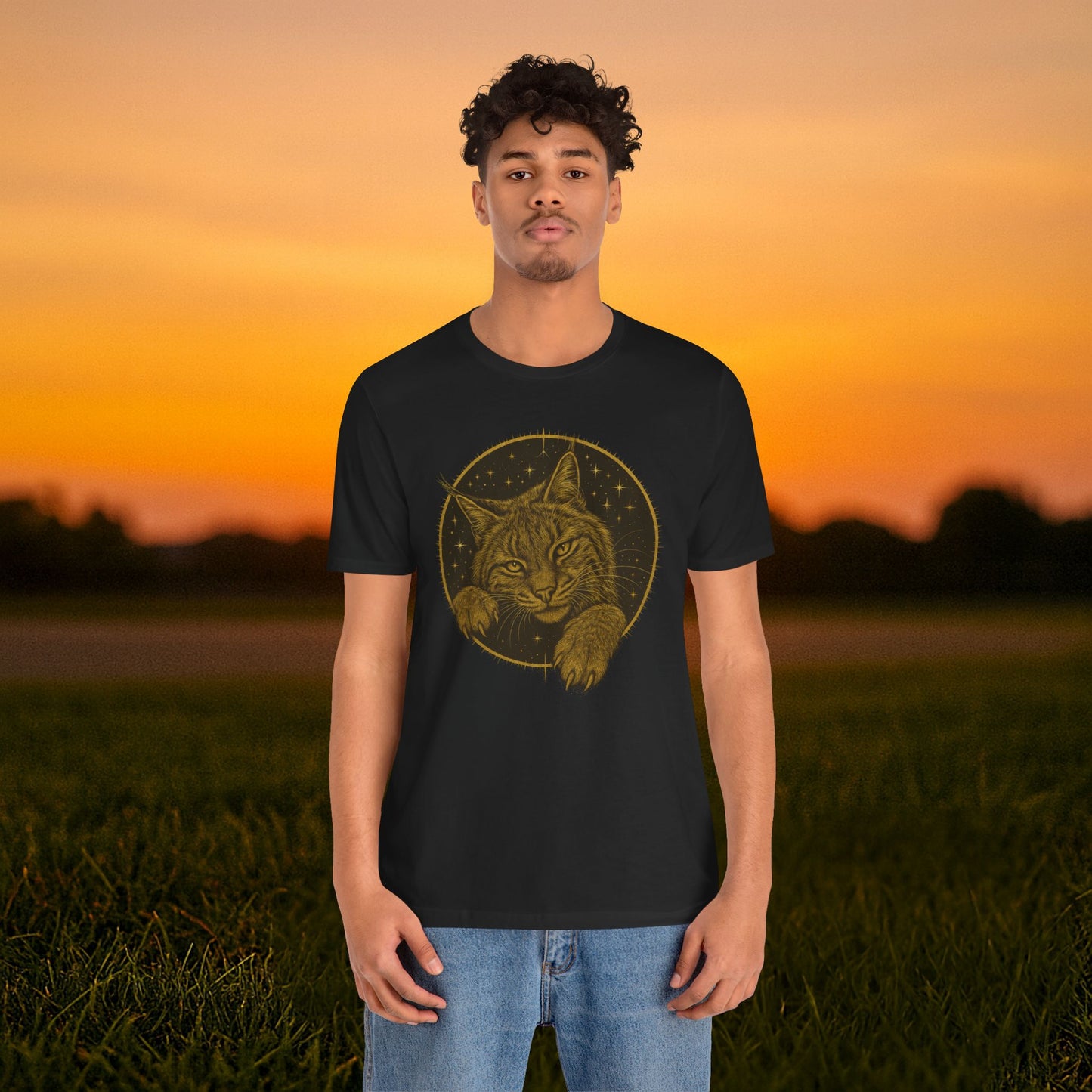 "Frisky Celestial Bobcat" Tee (Punchy Gold Edition)