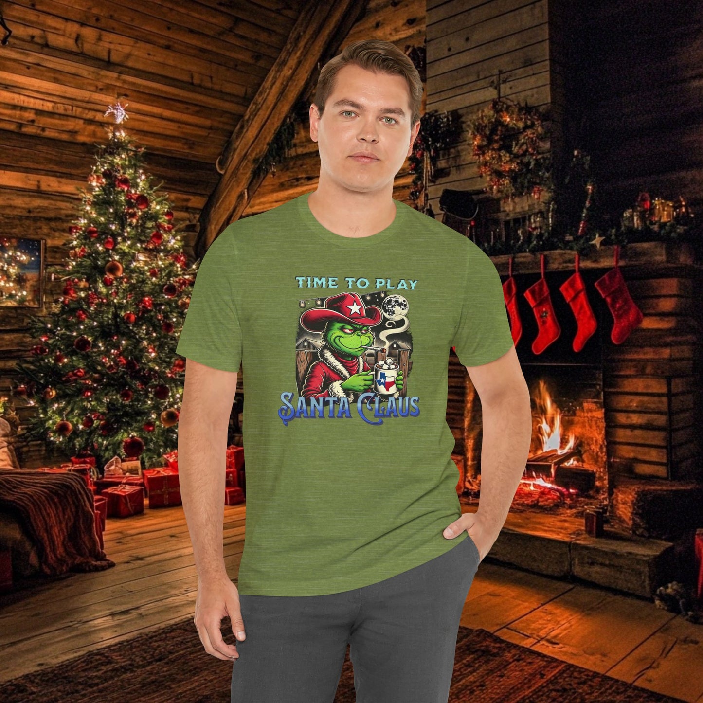 “Time to Play Santa Claus” Grinch-inspired Christmas Tee