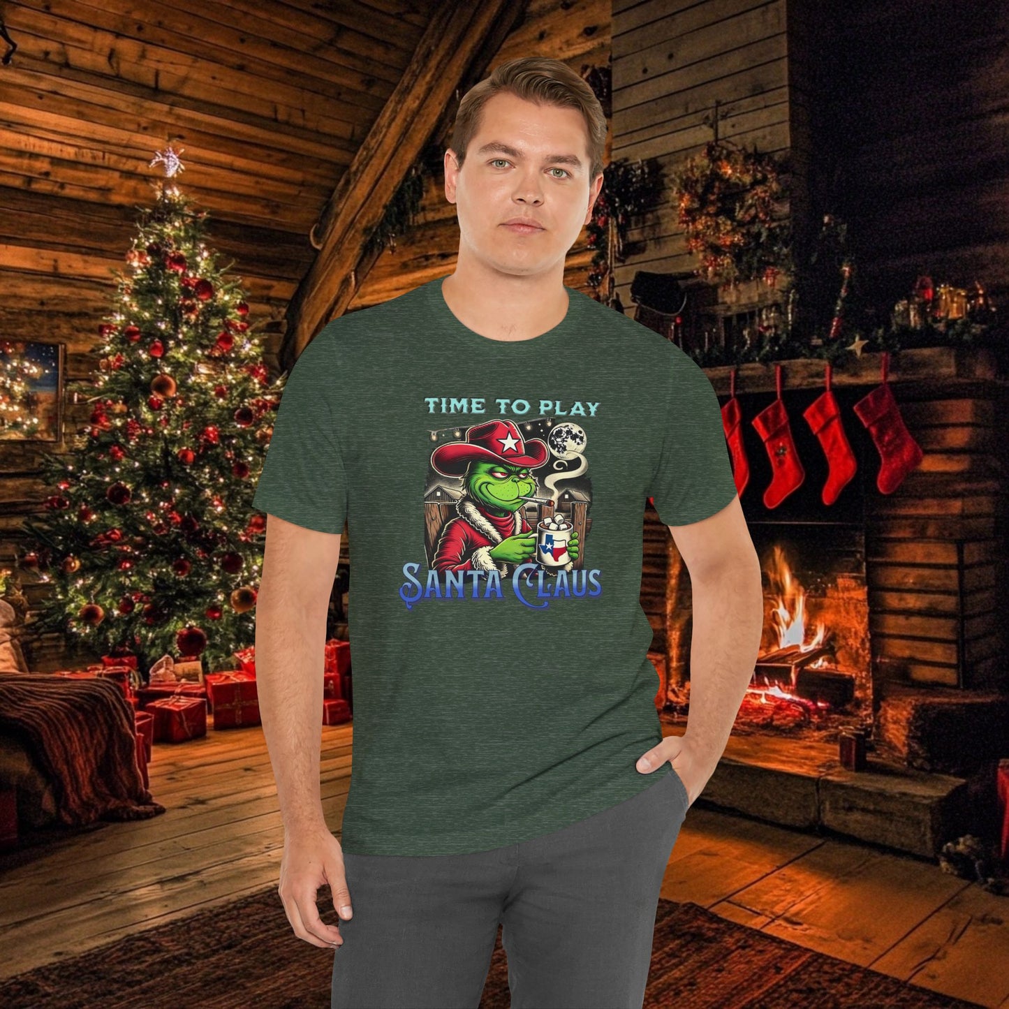 “Time to Play Santa Claus” Grinch-inspired Christmas Tee