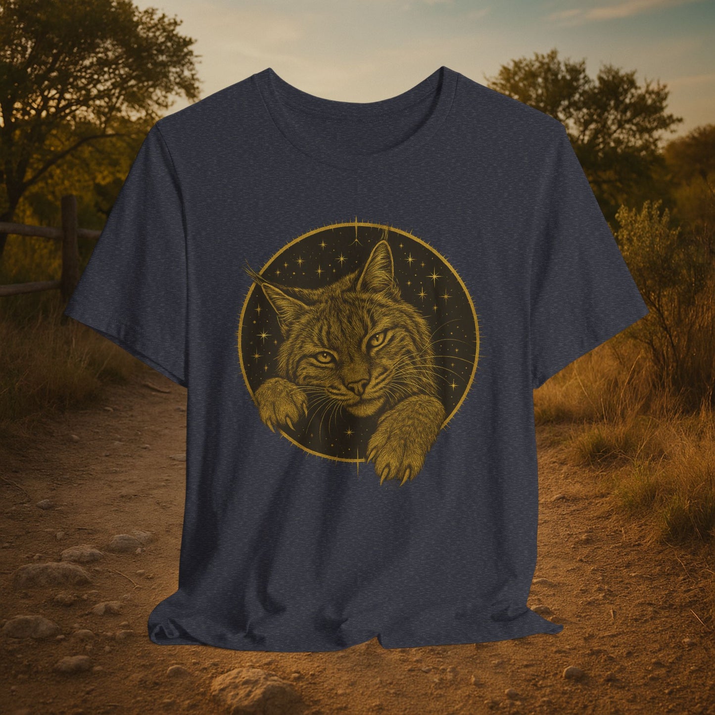 "Frisky Celestial Bobcat" Tee (Punchy Gold Edition)
