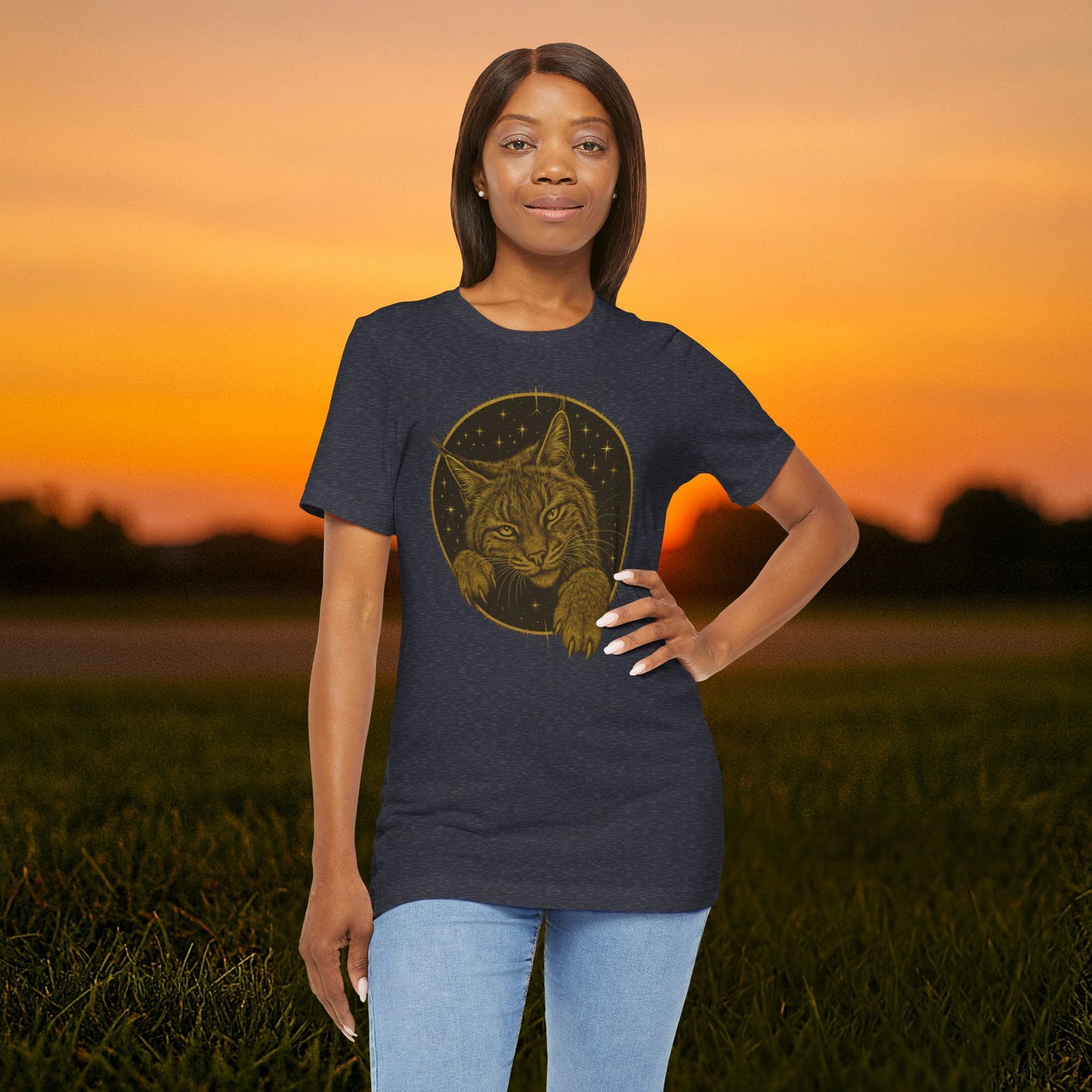 "Frisky Celestial Bobcat" Tee (Punchy Gold Edition)