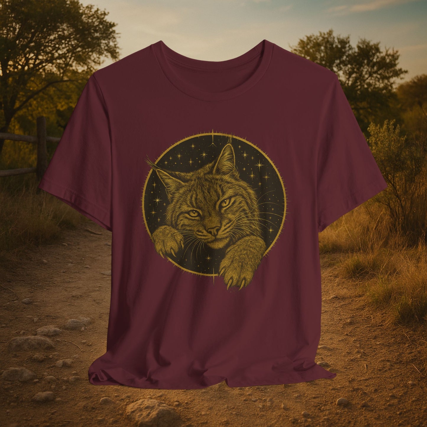"Frisky Celestial Bobcat" Tee (Punchy Gold Edition)