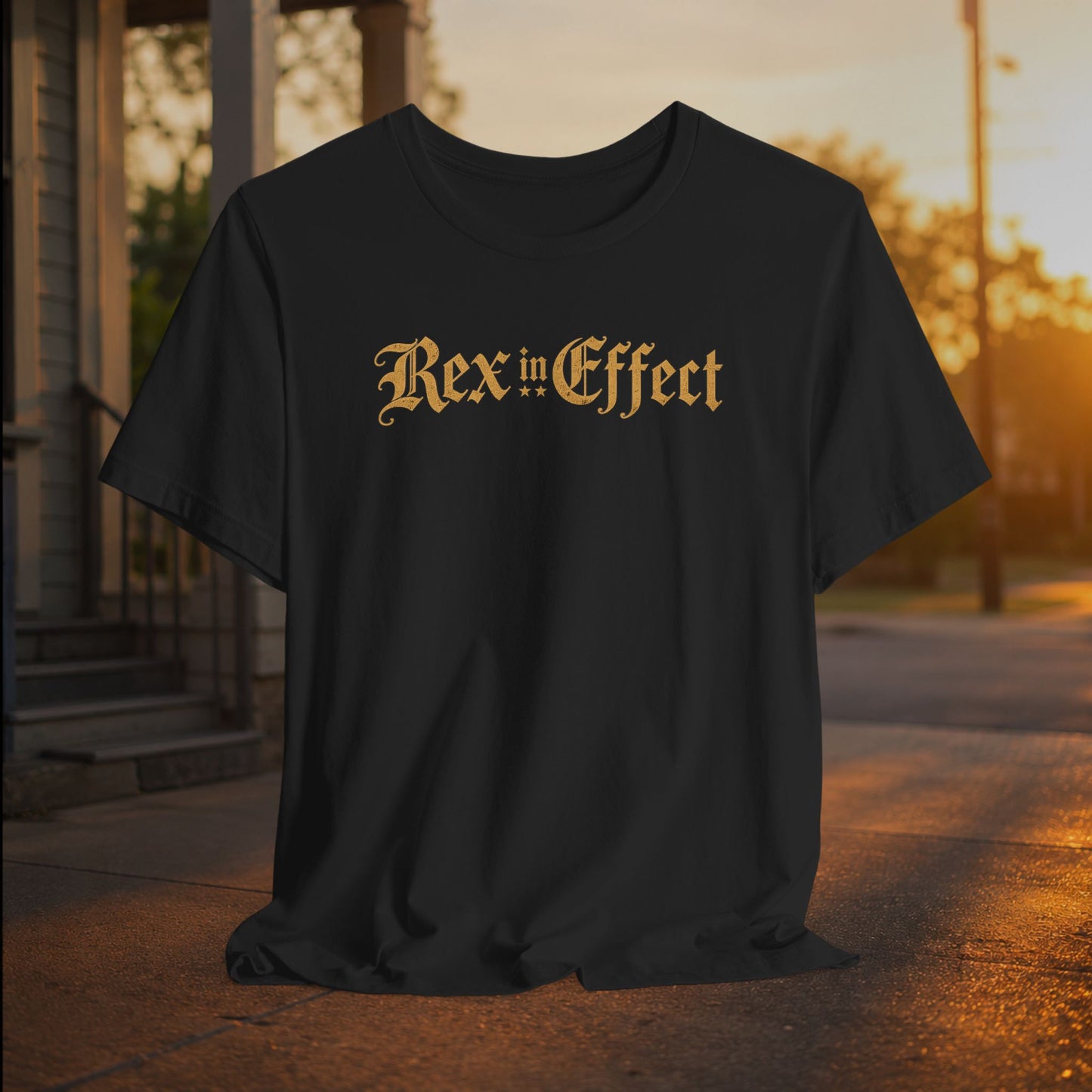 Rex in Effect | Gold Gothic Logo Tee