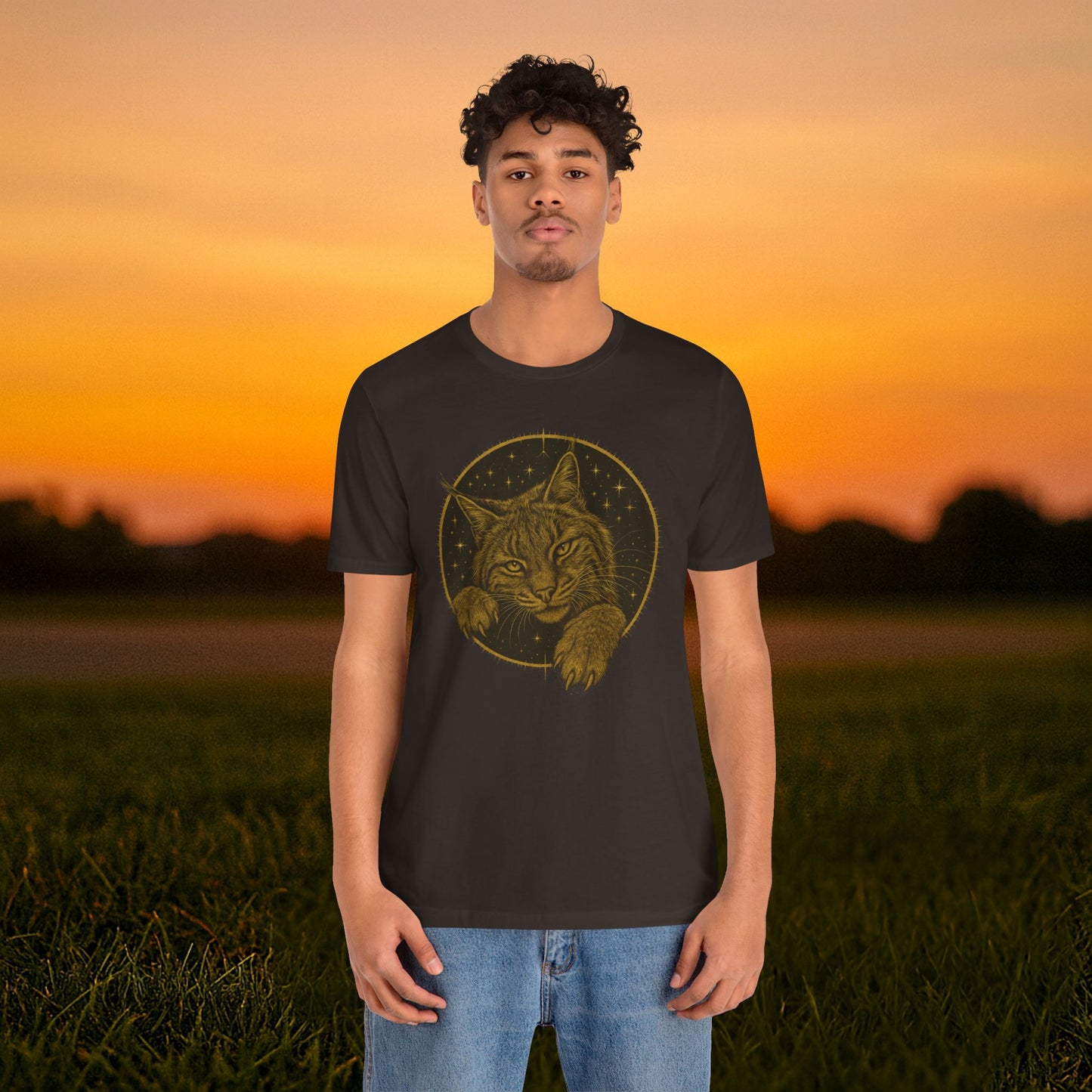 "Frisky Celestial Bobcat" Tee (Punchy Gold Edition)