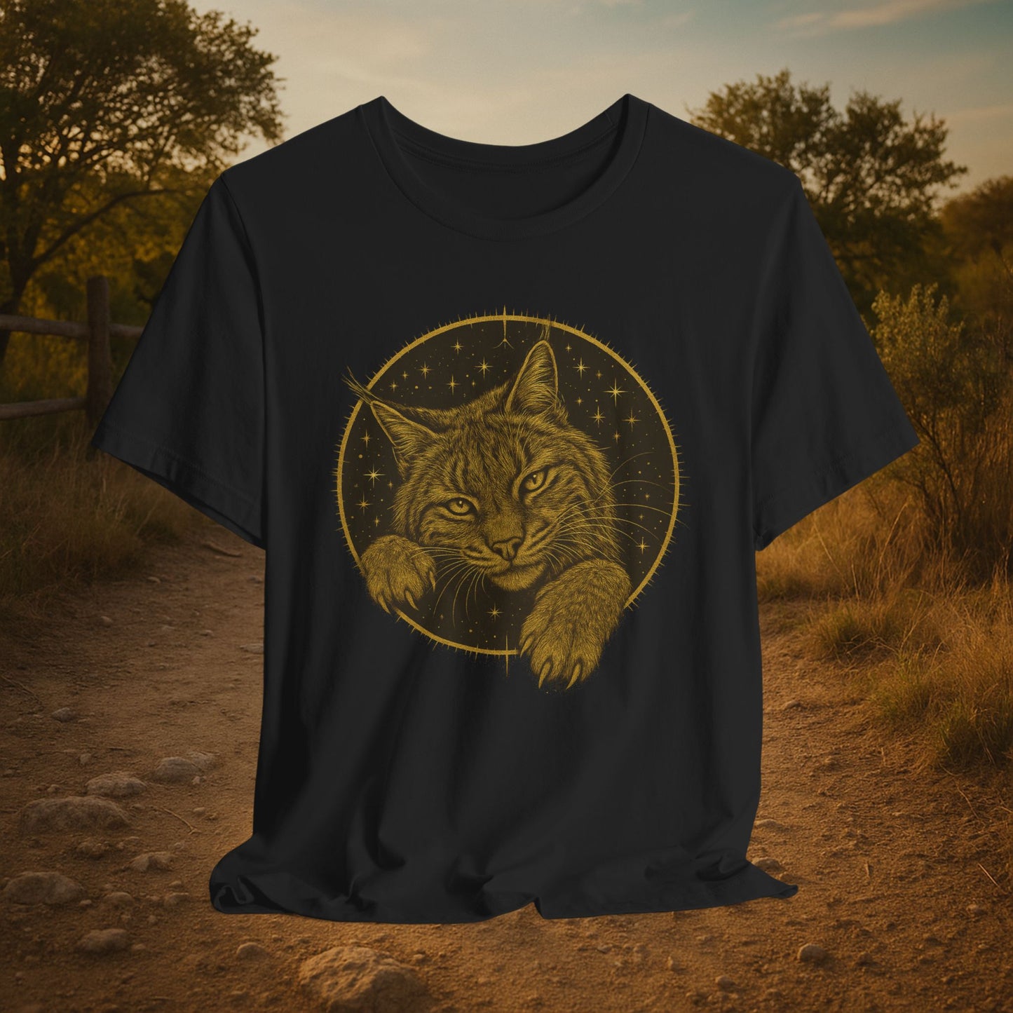"Frisky Celestial Bobcat" Tee (Punchy Gold Edition)