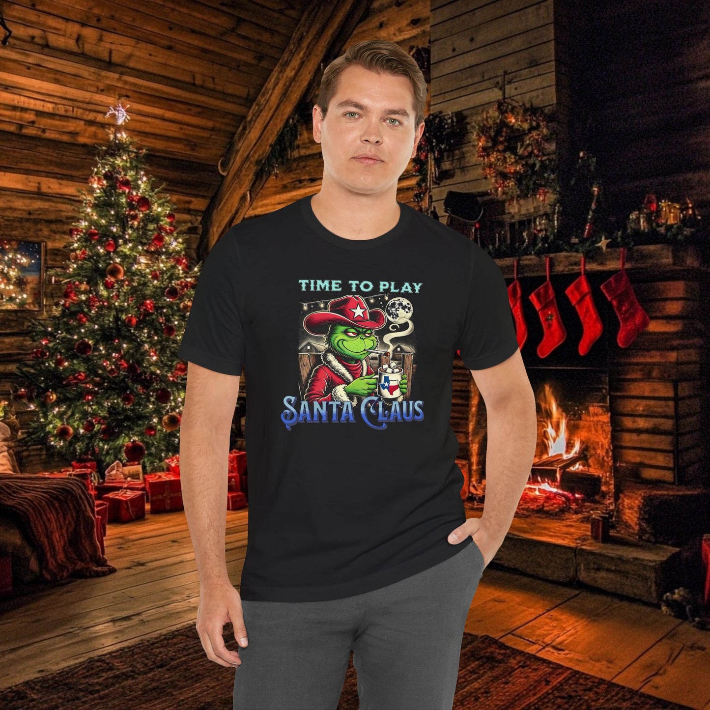 “Time to Play Santa Claus” Grinch-inspired Christmas Tee