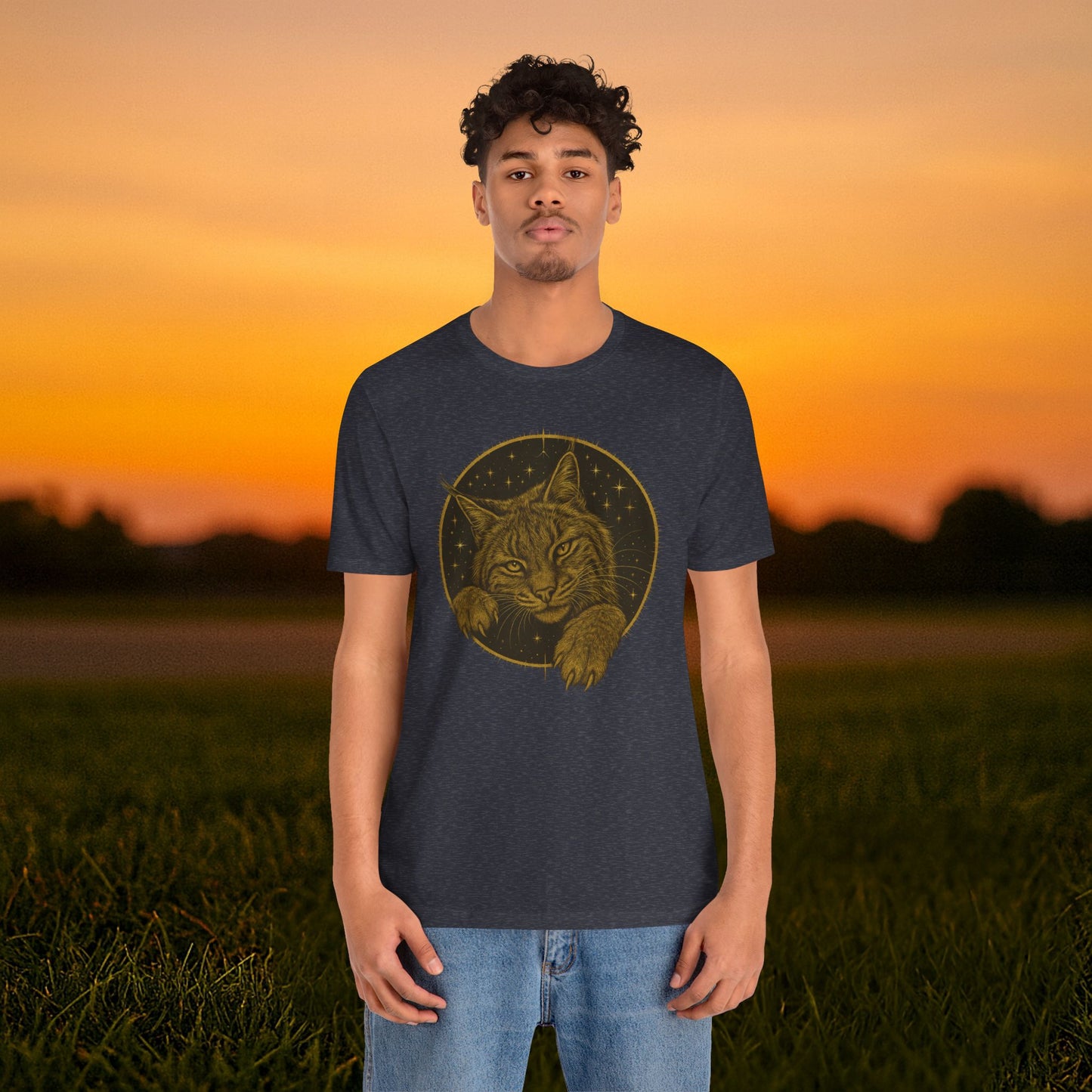 "Frisky Celestial Bobcat" Tee (Punchy Gold Edition)
