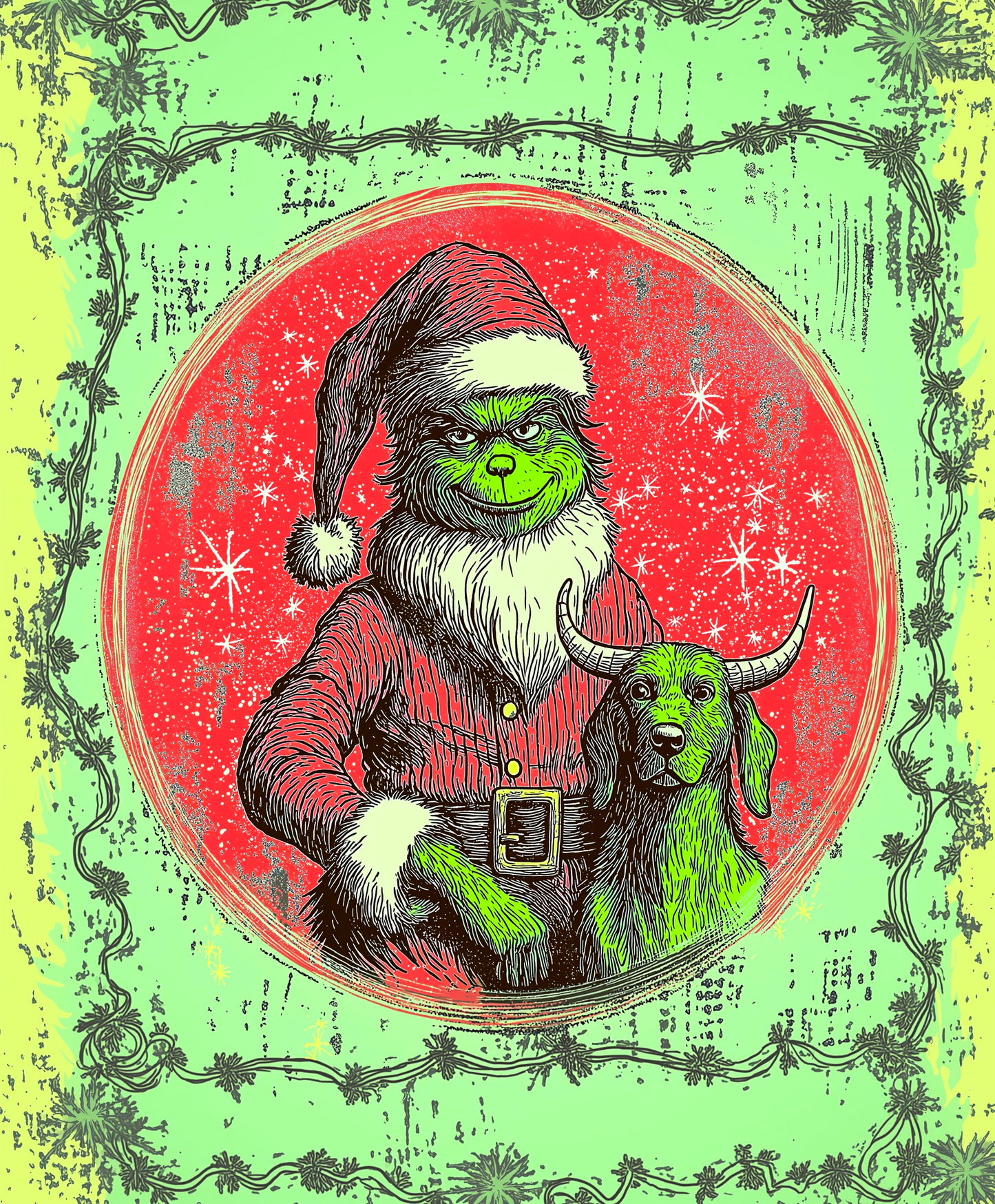 Grinchy Texas Christmas Cards, Multi-Design (5-Pack)