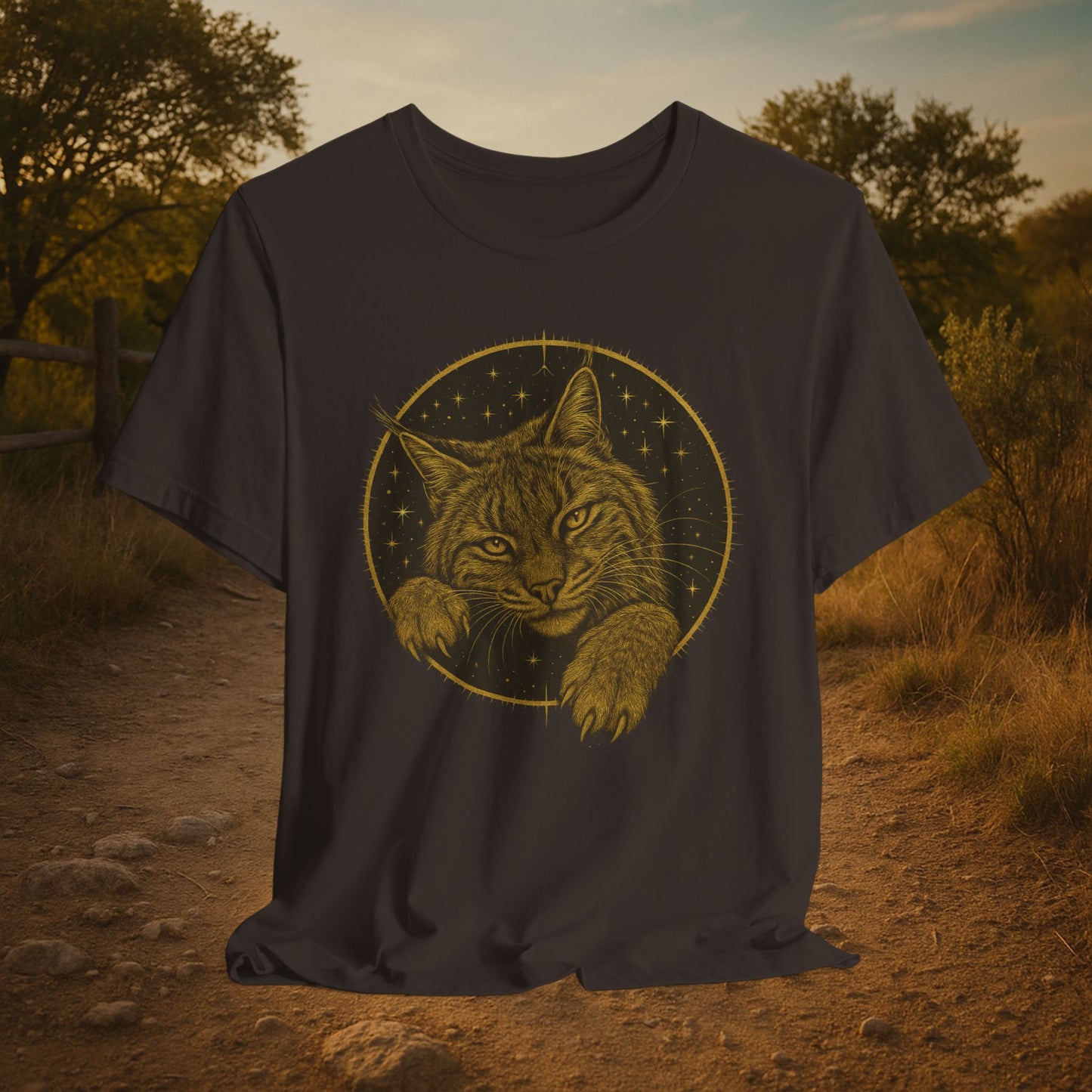 "Frisky Celestial Bobcat" Tee (Punchy Gold Edition)